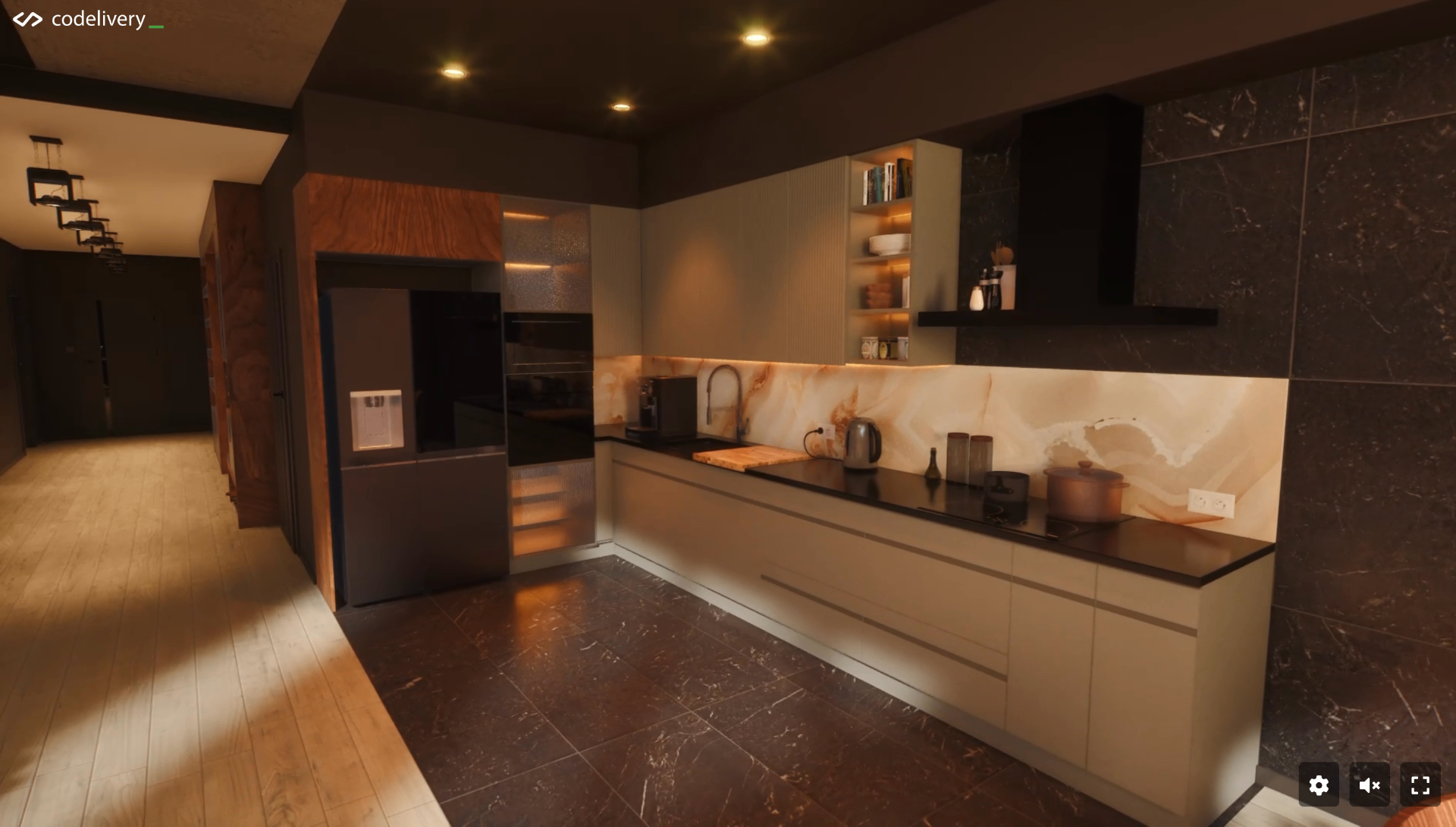 Wnetrze kuchni w apartamencie